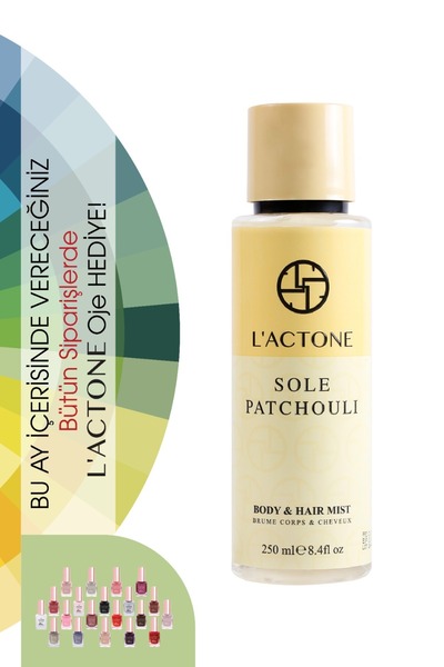 L'ACTONE Sole Patchouli 250 ml Saç & Vücut Spreyi - Hair & Body Mist - Odunsu...