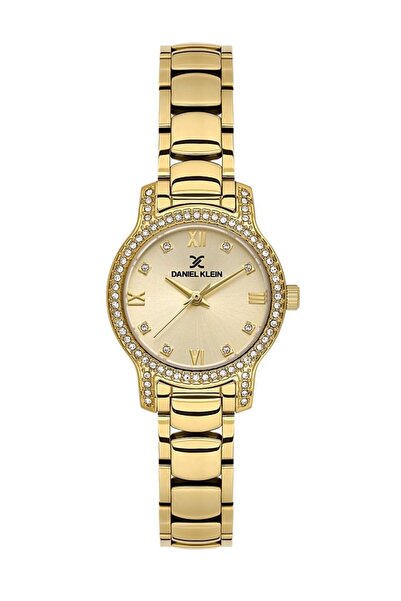 Daniel Klein Dk.1.14118-3 Stoned Design 3 Atm Water Resistant Gold Color Wome...