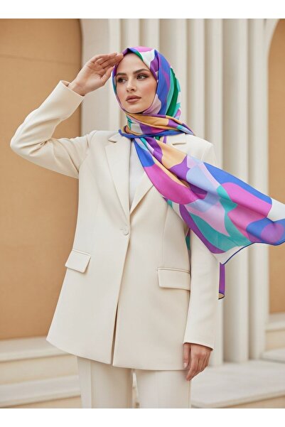 Vissona %100 Saf İpek Şal İnce Saten Vual Dokuma Fresh 90x210 Şal