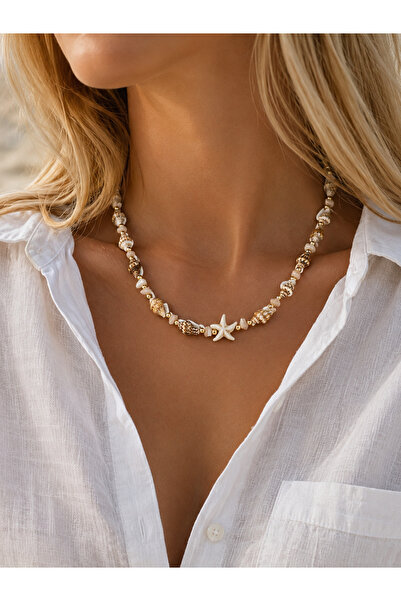 Shell Necklace | Starfish Summer Bead Necklace | Women's Bijouterie Necklace