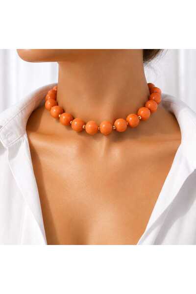 Sinem Şanlı Atelier Magnolia Big Acrylic Beads Choker Necklace 5 Colors