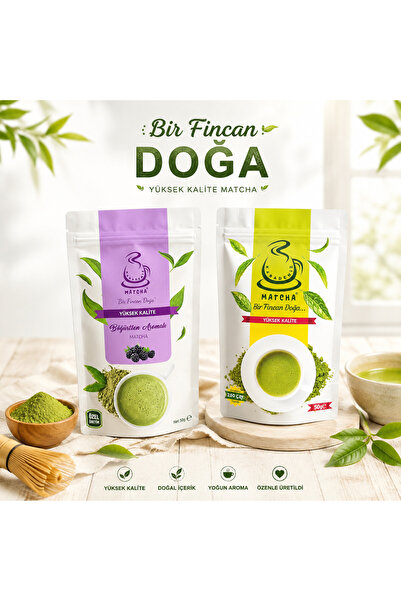Karadeniz Matcha Böğürtlen Aromalı Matcha 50 G ve Saf Matcha 50 G