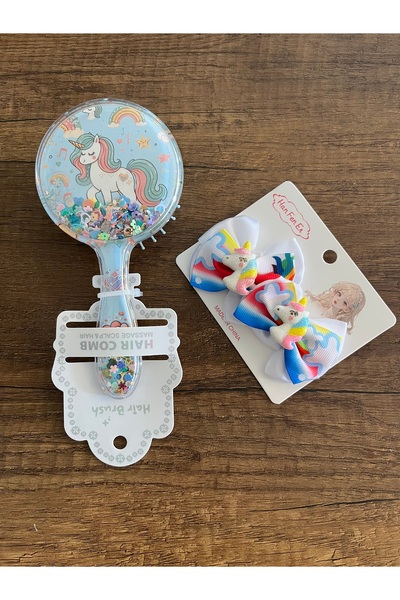 gülümse gel Kız Çocuk Tarak Toka Hediye Seti Unicornlu Doğum Günü Yılbaşı Kar...