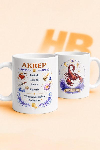HanBazari Burç Temalı Baskılı Kupa - Akrep Burcu