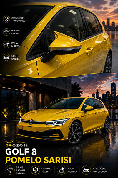 GR-Dizayn VOLKSWAGEN GOLF 8 ARACA ÖZEL BOYALI YARASA AYNA KAPAĞI POMELO SARIS...