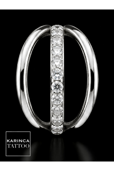 Karınca Piercing Luxury Taşlı Piercing Üç Hat Halka Forward Helix Burun Rook ...