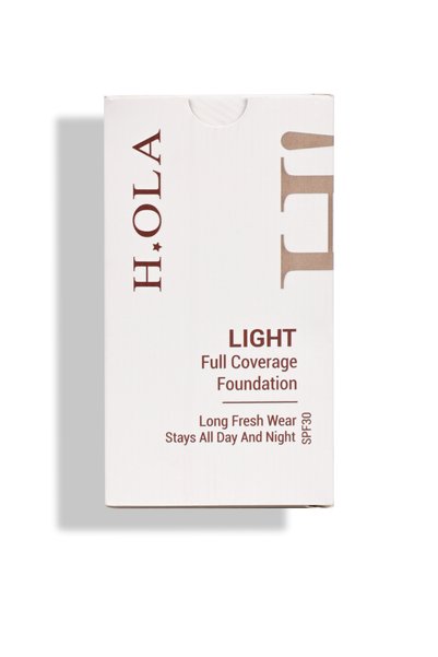 h.OLA Full Coverage Foundation | Yoğun Kapatıcı Saten bitişli SPF 30 Fondöten | Light