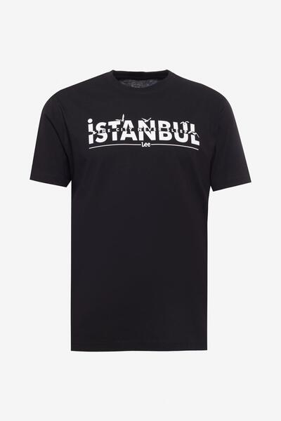 Lee Regular Fit Normal Kesim Bisiklet Yaka %100 Pamuk Siyah Tişört