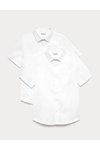 Marks & Spencer 2’li Paket Erkek Çocuk Non‑Iron Okul Gömleği (2–18 Yaş)
