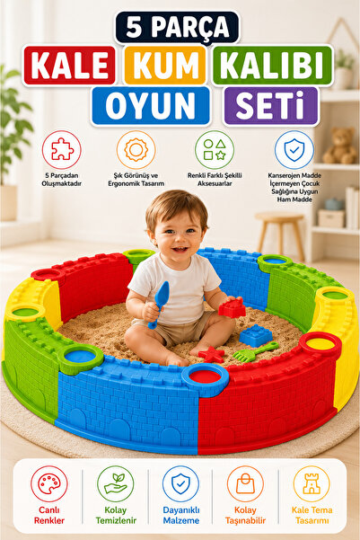 YILDIRIM OYUNCAK 9 Piece Castle Sand Mold Set Children's Beach Sand Toy Sand ...