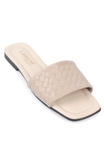 Capone Outfitters Knitted Patterned Short Heeled Women's Slippers