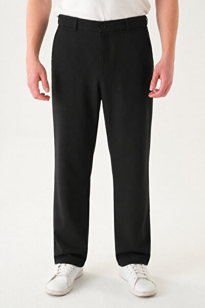 Gambocci Elastic Waist Striped Fabric |   Loose Fit Men's Trousers