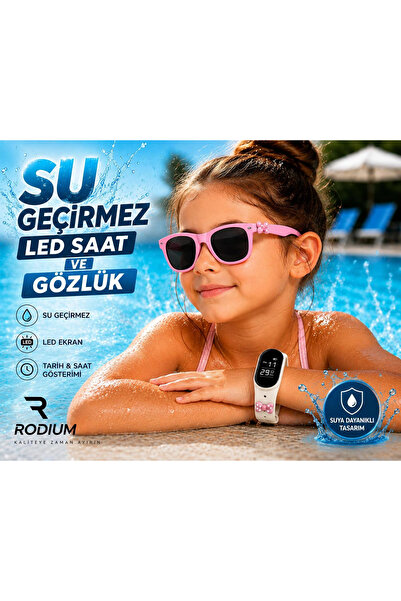Rodium ساعة يد للأطفال مع مجموعة نظارات LED وطقم نظارات مع رموز تعبيرية على ش...
