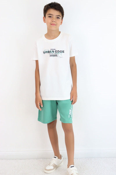 Breeze Boy's Shorts Set with Lettering Printed Shorts, Lacing Accessories, Po...