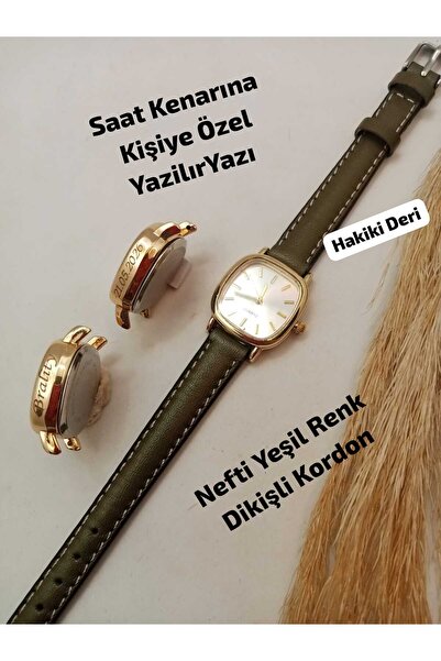 Brality SAAT KENARINA KİŞİYE ÖZEL YAZI YAZILIR , Retro TREND MODA Gold Renk K...