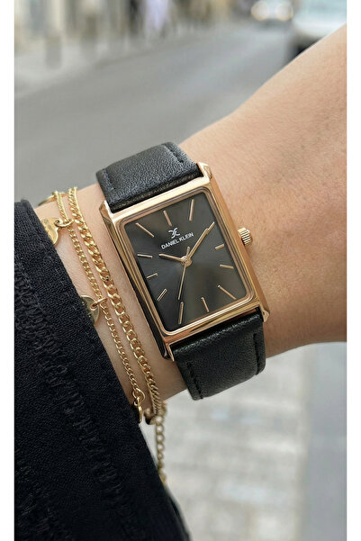 Daniel Klein Premium Black Leather Watch for Women DK.1.14124-6