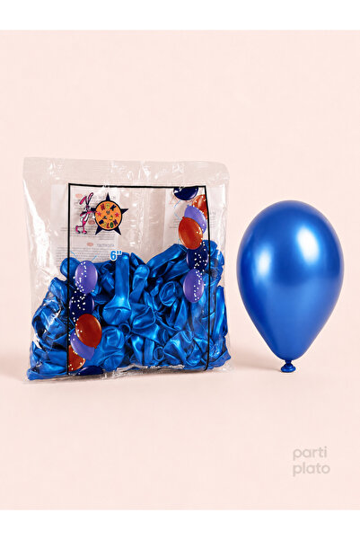 HBK Balon Metalik 6" Balon Hbk Koyu Mavi 100'lü