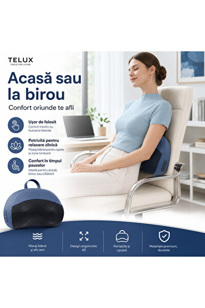 telux Pernă de masaj electrică TELUX®, pentru gât și spate