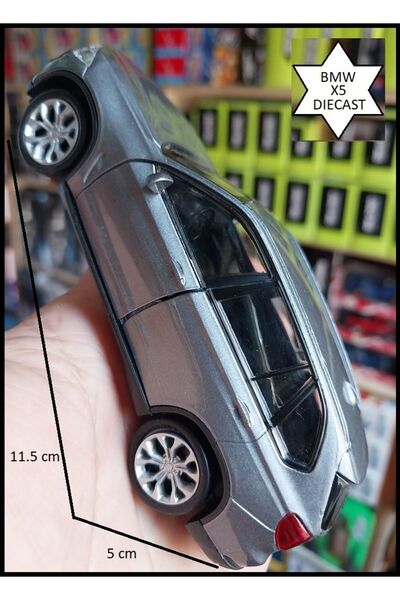 OYUNCAKSAHİLİ Bmw X5 Jip Diecast Metal Araba Kapıları Açılır 11.5cm Koleksiyon Orjnal Çekbırak x 5 Model 1:36 Metalik Füme