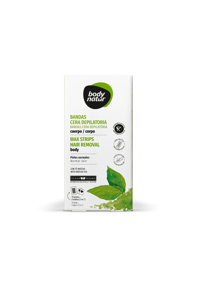 Body Natur Benzi depilatoare pentru corp cu ceai de matcha, pentru ten normal...