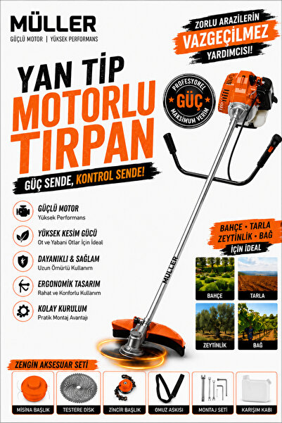 Pro Müller Germany 14 Hp 4x4 Quadron Çift Metal Şanzıman Yan Tipi Benzinli Mo...