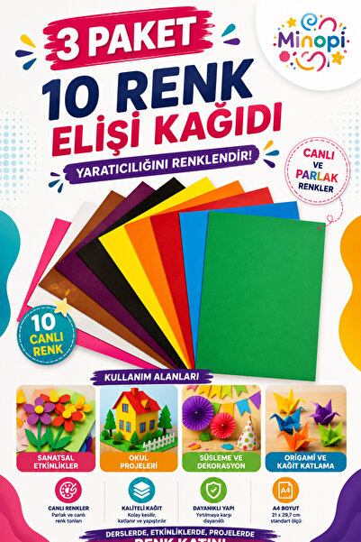 Minopi 3 Pack Handmade Paper 20X30 Pack of 10 Hobby Design Kindergarten Nurse...
