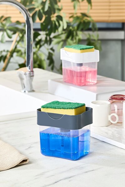 Piev Press-Type Dish Sponge and Detergent Container