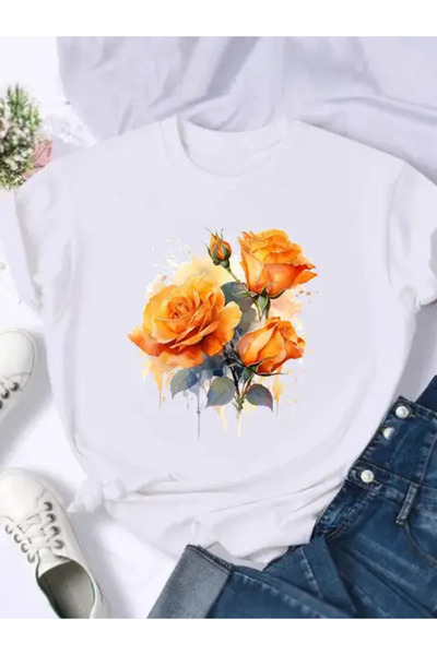 Pink Sky T-shirt са слатким графичким принтом за жене, женска одећа