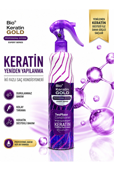 Bio Keratin Gold Keratinli Çift Fazlı Fön Suyu 400 Ml