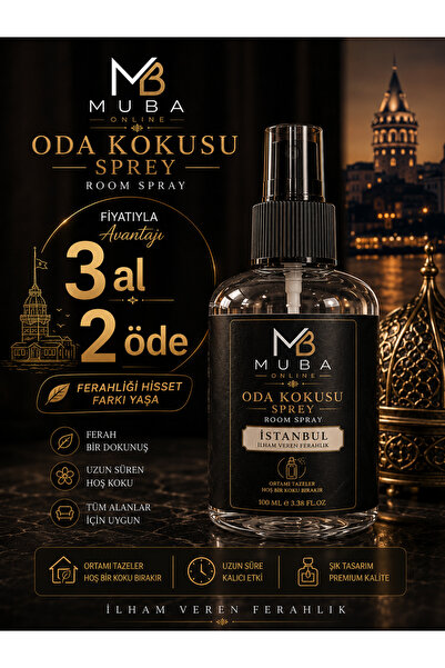 Muba istanbul Oda Kokusu Spreyi 100 ml - Kalıcı Oda Parfümü, Ev, Ofis ve Bany...