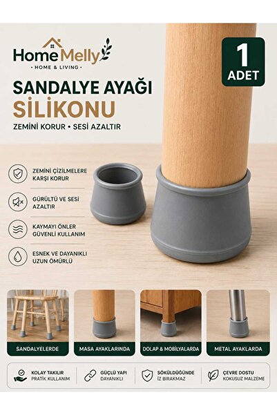 btm home 1 Adet Silikon Sandalye Ayak Koruyucu Kaydırmaz Zemin Çizilmez Masa ...