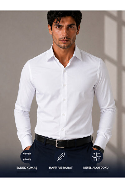 cto your style Slim Fit Plain Long Sleeve Four Seasons Flexible and Breathabl...