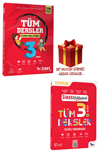 Sınav Yayınları 3. Sınıf Tüm Dersler Konu Anlatımlı+Deneme Dükkanı 4 Adet Den...