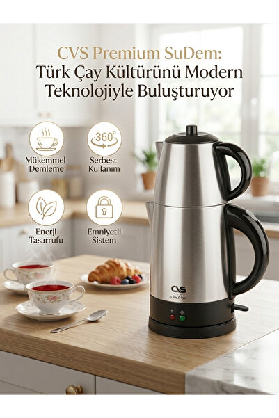 CVS Sudem Çelik Elektrikli Çay Makinesi