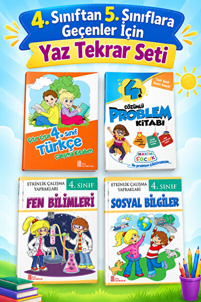 Ata Yayıncılık 4.Sınıftan 5.Sınıfa Geçenler İçin Yaz Tekrar Setleri 3