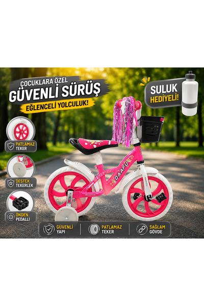 daafu Denge Tekerlekli 12 Jant Aksesuarlı Çocuk Bisikleti Suluk Hediyeli Patl...