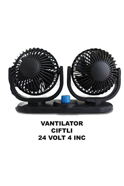 beyaztuning Araç İçi Fan Oto Vantilatör 24 Volt Çift Başlı 4inç