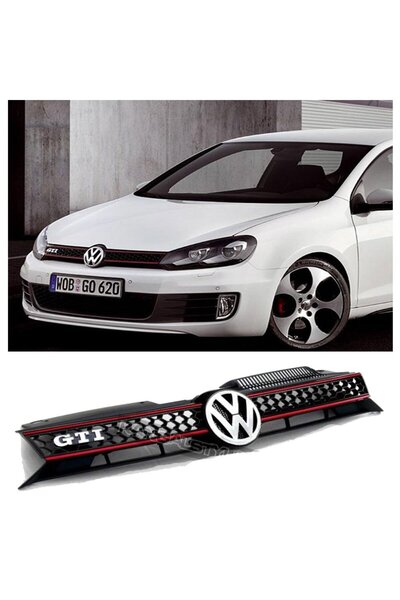 beyaztuning Volkswagen Golf 6 GTi Kırmızı Şeritli Ön Panjur 2009-2013
