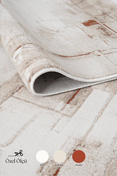 SANRUGS Home & Living SAFİR Terra Bej Modern Desenli, Elit ve Şık, Salon Halı...