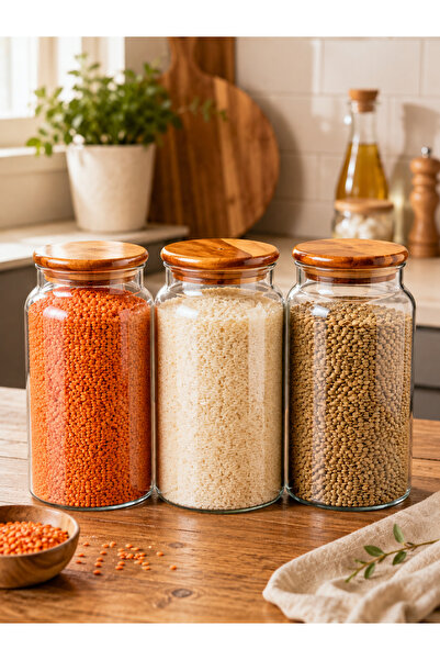 Karçiçeği Home 4 LT JUMBO Jar - Borosilicate Glass with Bamboo Lid