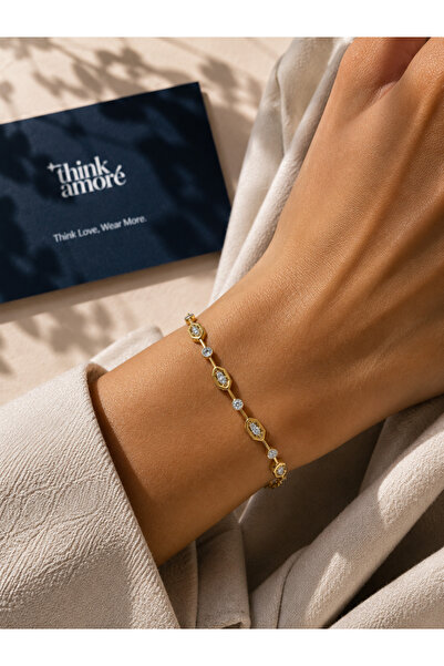 Golden Orbit Gümüş Bileklik