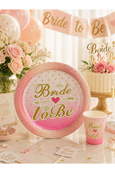 Parti Adresi Bride Temalı Karton Tabak Bardak Set Bekarlığa Veda Partisi Taba...