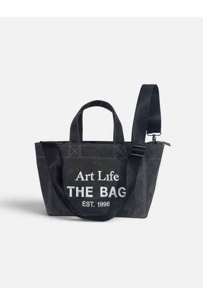 ARTLİFE Canvas Tote Bag Fermuarlı Shopper Çanta - Omuz Çantası