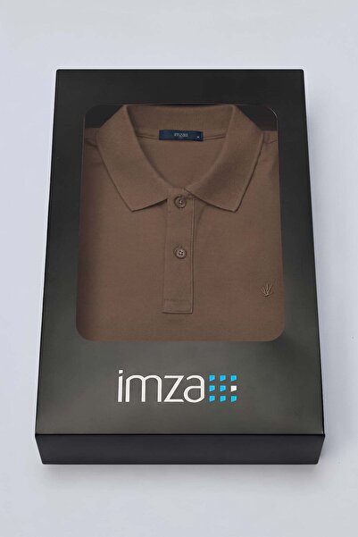 İmza Camel Polo Collar Pique Short Sleeve Slim Fit Cotton T-Shirt 1011260170