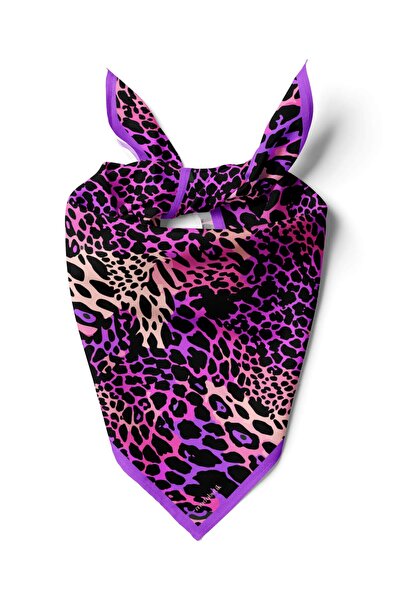 Modabutik A33 Violla Leopar Desenli Bandana