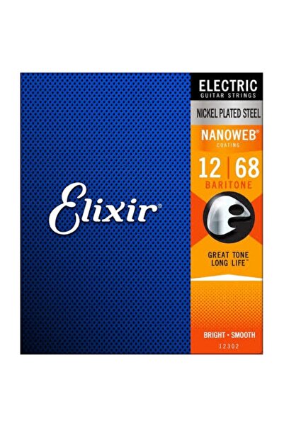 Elixir 12302 Nanoweb Baritone Elektro Gitar Teli (12-68)