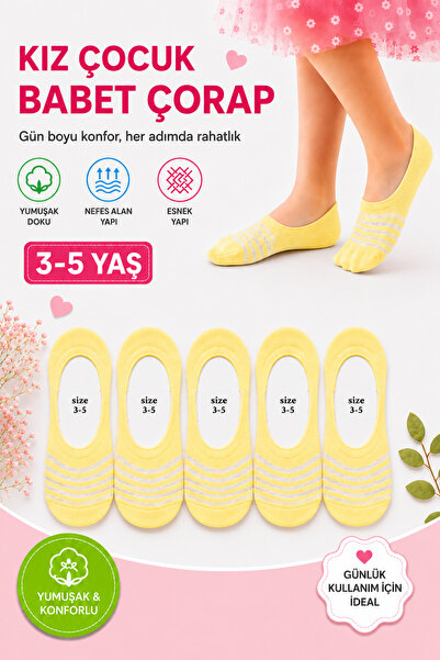 Esinti 6 Çift Kız Erkek Çocuk Babet Çorap - Renkli Unisex Yazlık İnce Çorap