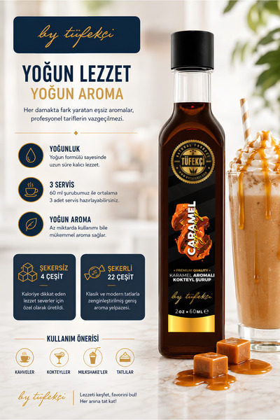 By Tüfekçi Gourmet Series Çikolatalı Cookies Aromalı Kokteyl, Pasta Ve Kahve Şurubu 60ml – (PANCAR ŞEKERİ)