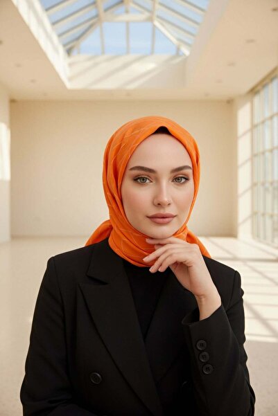 Vissona %100 Saf İpek Şal İnce Saten Vual Dokuma Çizgili Desenli 90x210 Şal