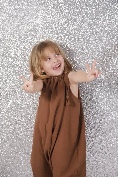 Bebeu 100% Organic Double Layer Muslin Girl's Shalwar Jumpsuit